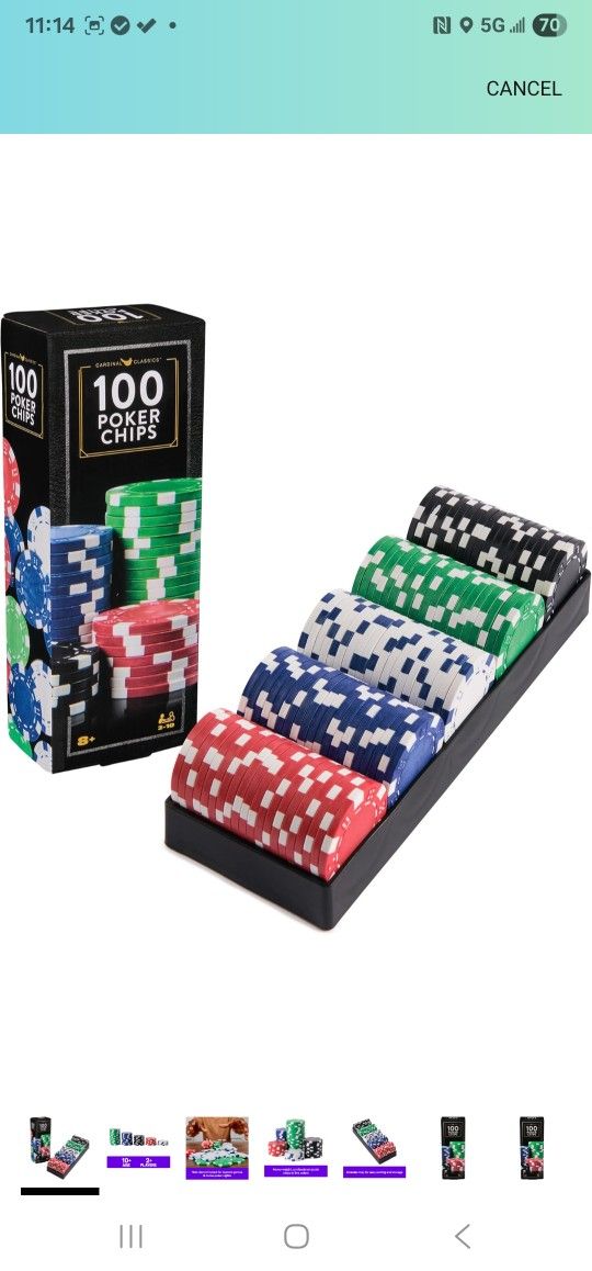 Poker Chips 4 Sets (100 Chips Each Set) Unopened 
