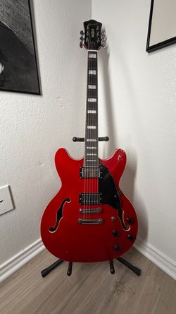 Grote Semi‑Hollowbody Electric Guitar – Great Condition + Stand + New Stringjoy Pack – $160