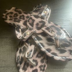 Gently Used Pink Leopard Print Sandals - 7 
