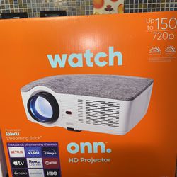 Brand New ONN Watch Roku 720 P Projector 