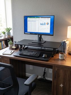 Standing desk converter