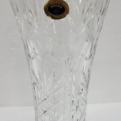 Czech Republic Teleflora Gift Bohemian crystal 24% PbO Hand Cut 10" Vase
