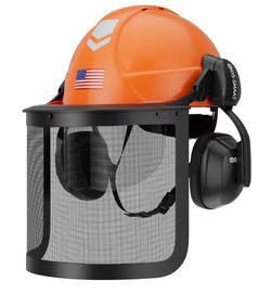 Forest Safety Helmets Kit 4 in 1 Industrial Chainsaw Hardhat with Mesh&Clear PC Shield and Ear Muffs, ANSI Z89.1 Certified Forestry Arborist Hard Hat