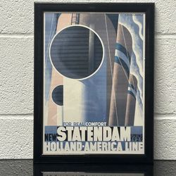 Art Deco poster created by Adolphe Mouron Cassandre in 1928 for the Holland-America Line's new ocean liner, the Statendam.  The