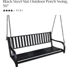 Black Outdoor Hanging Porch Swing