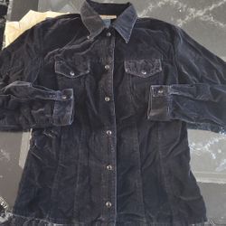 Velvet Button Up Shirt