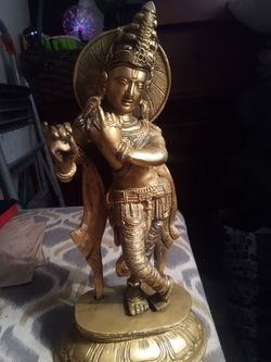 Vintage brass Shree Krishna statue