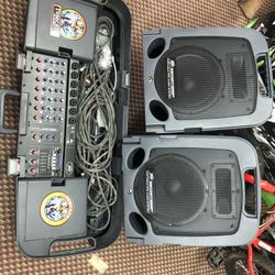 Peavey Escort 5000 Portable Sound System Dj Mixer And Speakers