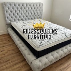 New Queen Bed Frame With Mattress 