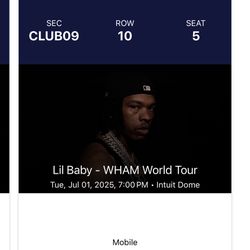 LIL BABY INTUIT DOME FLOOR TICKETS 