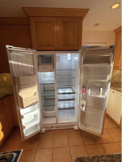 White side-by-side fridge