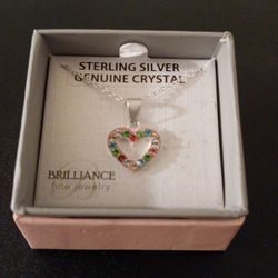 Sterling silver genuine crystal Necklace