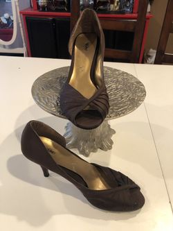 Massimo brown satin formal shoes size 9