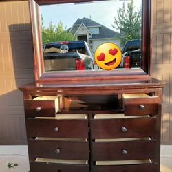 Beautiful Dresser With A Mirror 8 Drawers 