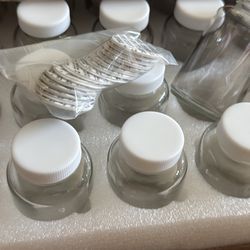 30 Pack 4 OZ Glass Shot Bottles with Caps, 
