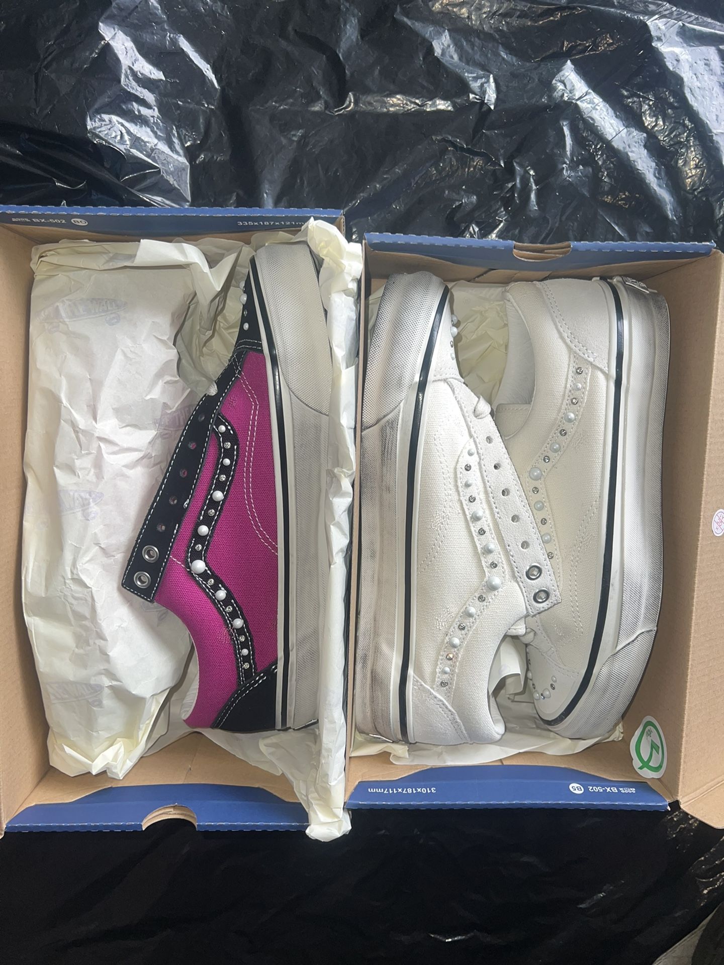 Vans Pearlized old skool tee shirt hat jacket flannel era authentic sb supreme nike 9 10.5 11.5 pink black marshmallow