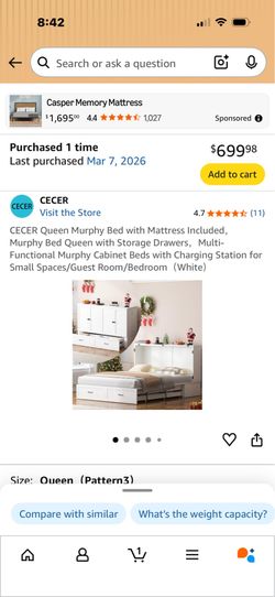 Brand New Multi functional Queen Murphy Bed