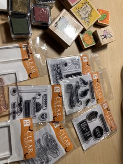Stamp making supplies Several stamps and ink pads $20