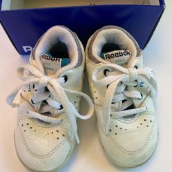 VINTAGE 1990’s BABY REEBOK SATELLITE LOW CROSS TRAINING CLASSIC SNEAKERS W/ ORIGINAL BOX SZ 4 1/2