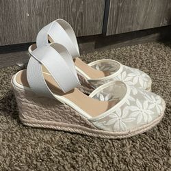 White And Tan Wedges