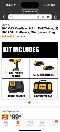 DeWalt 1/2” Drill Kit 20V Max Kit. New Unopened 
