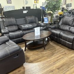 Reclining Sofa 3 Pcs Set