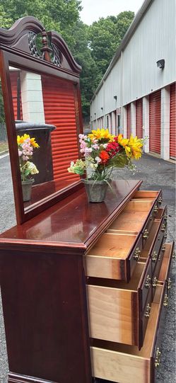 Vaughan solid wood long dresser with big drawers . Drawers Sliding smoothly