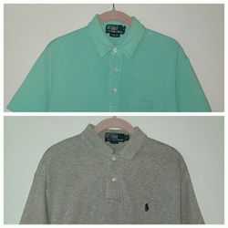 Men's Polo By Ralph Lauren Lot Of 2 Quarter Button Short Sleeve Polo Shirt S