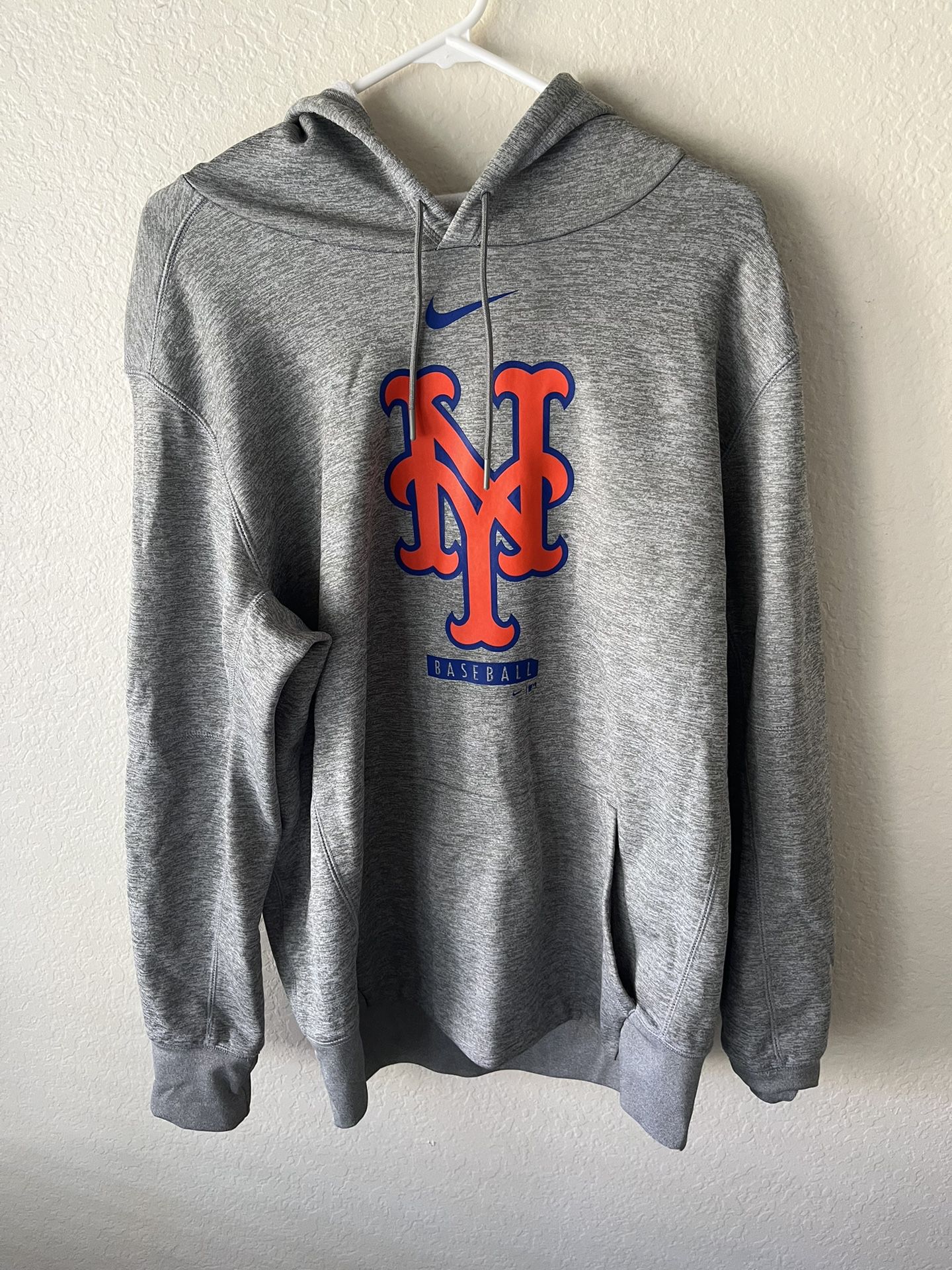 New York Mets Nike Dri Fit Grey Pullover Hoodie Men's Size L for