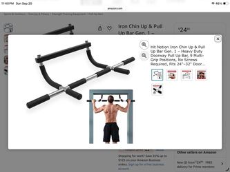 Black Doorway Pull Up Bar Multi-Grip Exercise Bar with Foam Grips