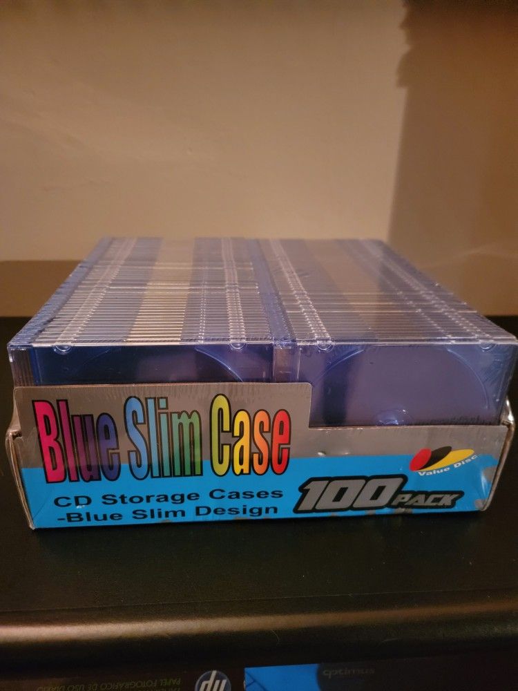 Blue Slim CD Storage Cases 100pk (Brand New)