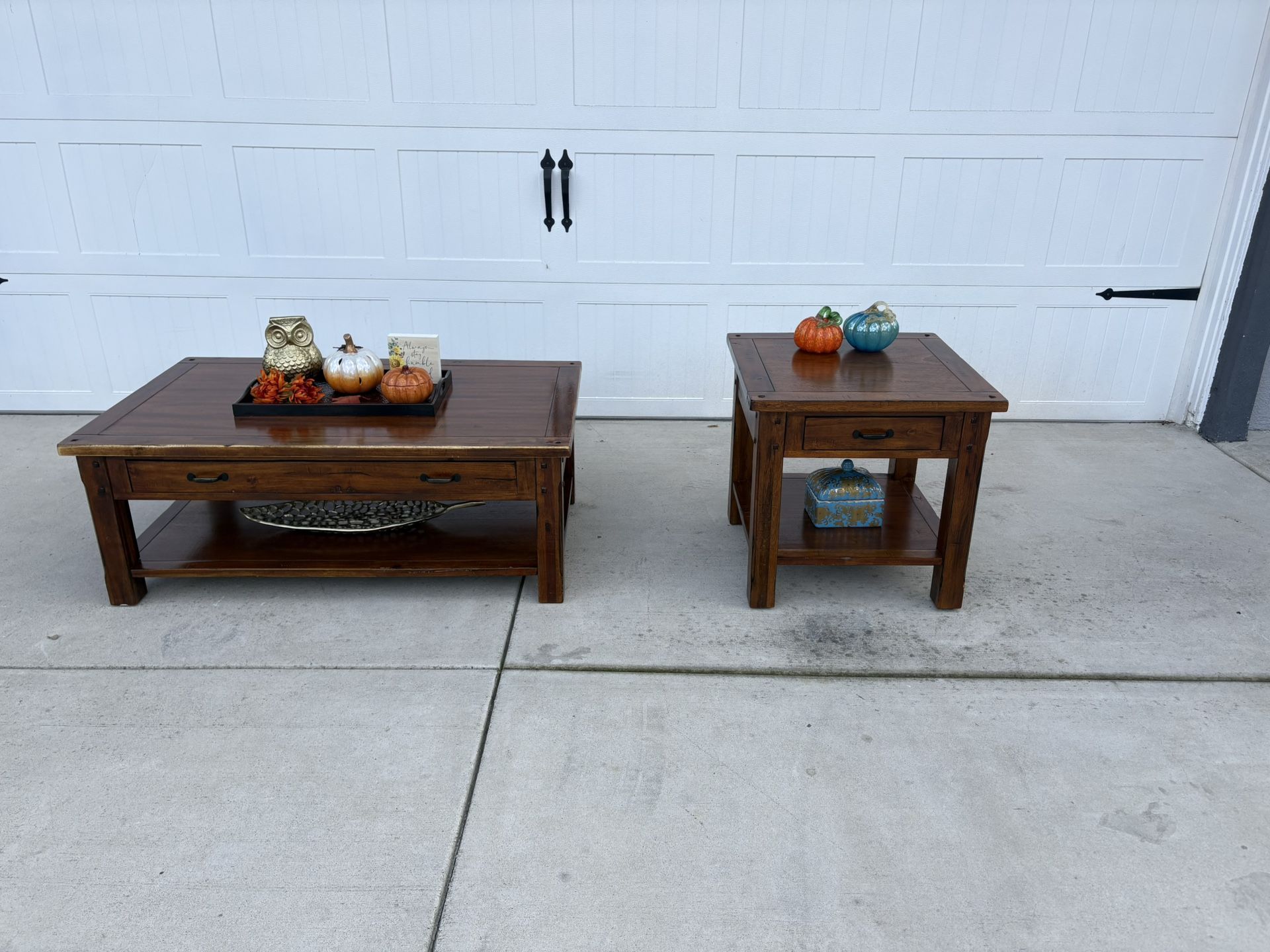 World Market Walnut Coffee & End Table Set 