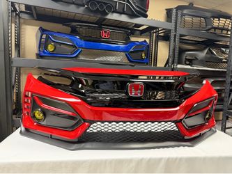 2016-2021 Honda Civic Type R style Bumper  2dr. 4dr painted RALLYE RED CODE#R513 Regular sedan  Hathacback  Coupe  ⚠️(Won’t fit Real Type R)⚠️