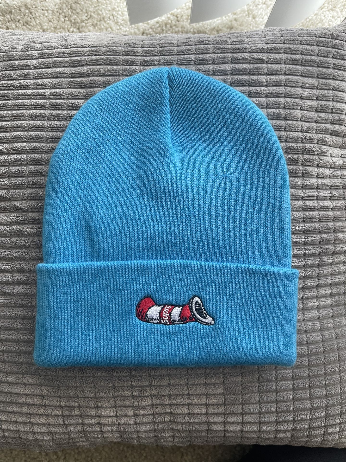 Supreme Cat In The Hat Beanie Blue