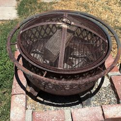 Fire Pit W/ Redwood Bench