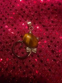 Cat gemstone necklace pendants