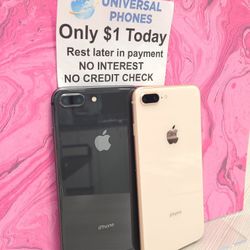 In Box Apple IPhone 8+ 64gb  Unlocked Like New Condition No Defects. 
$1 Down NO CREDIT CHECK FINANCING