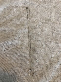 Silver 20inch Necklace with Heart Crystal Charm