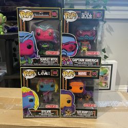 Marvel Blacklight Funko Pop Lot/Bundle of 4