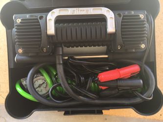 Slime 2x Twin Cylinder Heavy Duty 12 Volt Air Compressor