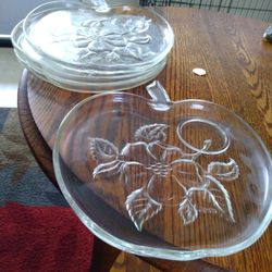 Antique Glass Apple Plates