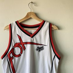 Fox Racing Y2K White Basketball Jersey Size Large