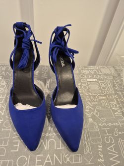 Blue Suade Shoes Sz 8.5