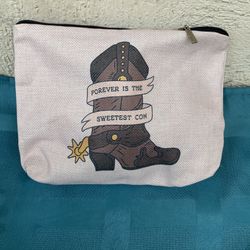 Cowboy Boots Make Up Bag With Zipper 