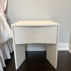 Cream Crate and Barrel Nightstand with Drawer