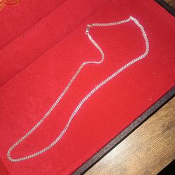 Sterling Silver 925 Cuban Link Wens Necklace Choker