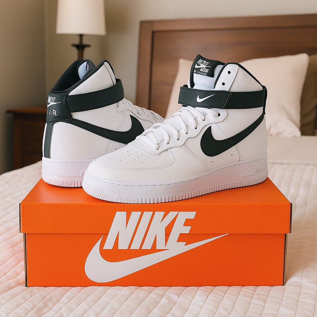 High Cut Air Force One High Black And White Nike Air Force Ones