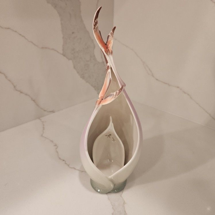 FRANZ Porcelain Papillion Butterfly Tea Light Candle Holder