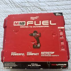 Milwaukee M18 FUEL 18V Lithium-Ion Brushless Cordless 1/2 in. Drill/Driver Kit W/(2) 5.0Ah Batteries, Charger, and Hard Case