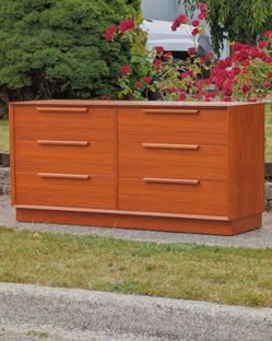 Vintage Mid-century Danish Teak Dresser Credenza